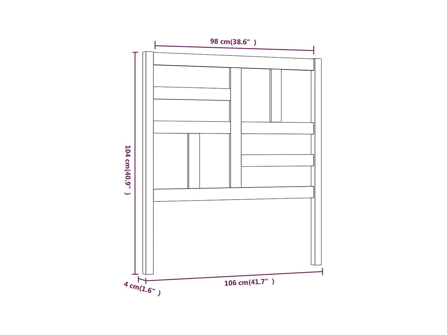Cabecero de cama madera maciza de pino gris 106x4x104 cm