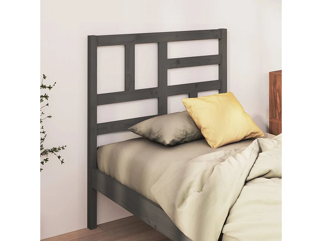 Tête de lit Gris 106x4x104 cm Bois massif de pin