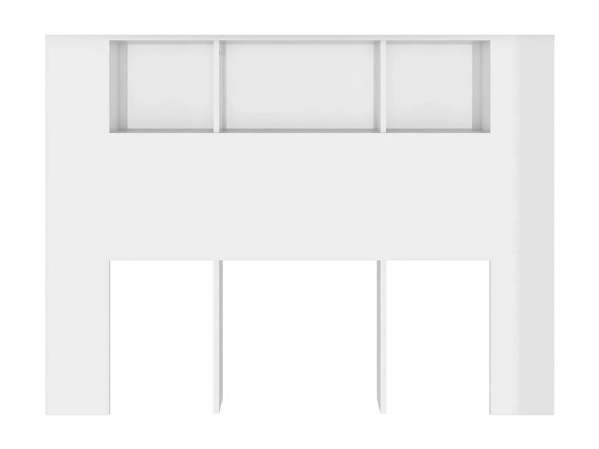 Armoire de tête de lit Blanc brillant 140x18,5x104,5 cm