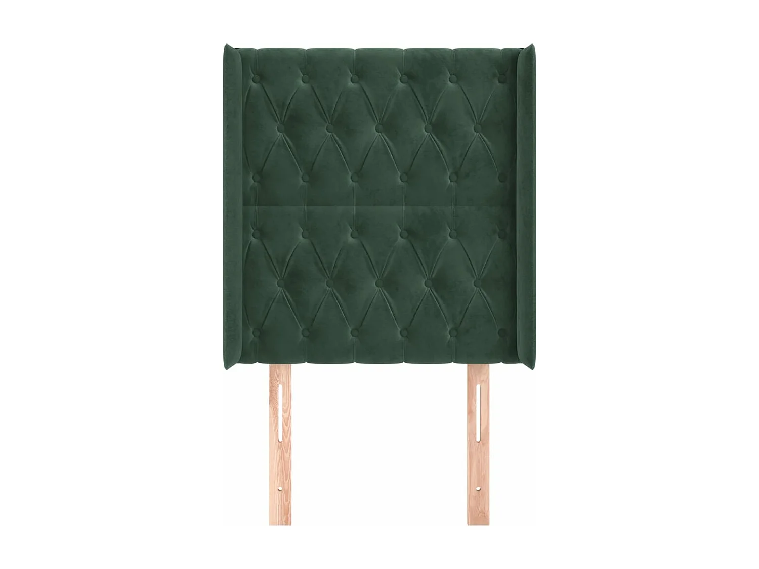 Cabeceira cama c/ abas veludo 83x16x118/128 cm verde-escuro