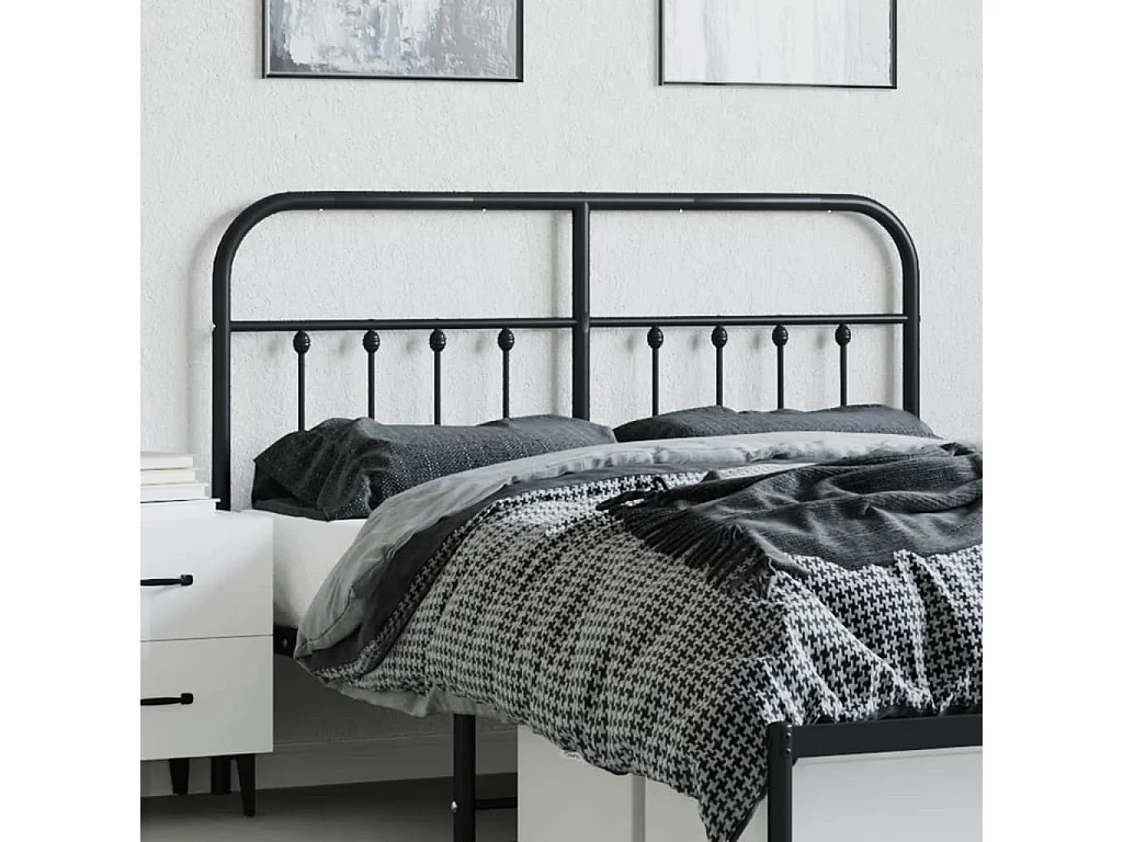 Tête de lit métal noir 135 cm