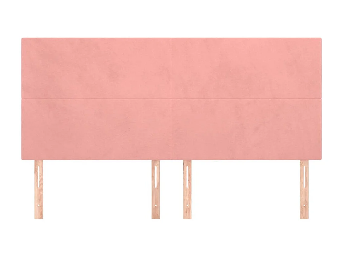 Tête de lit 4 pièces Rose 80x5x78/88 cm Velours
