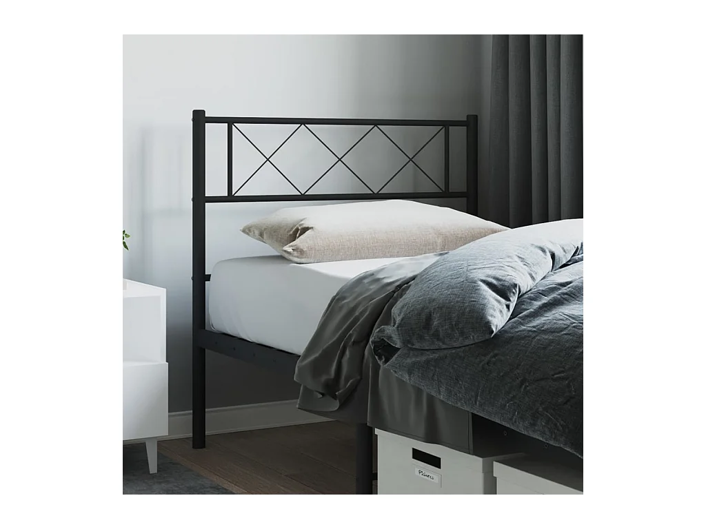 Tête de lit métal noir 75 cm