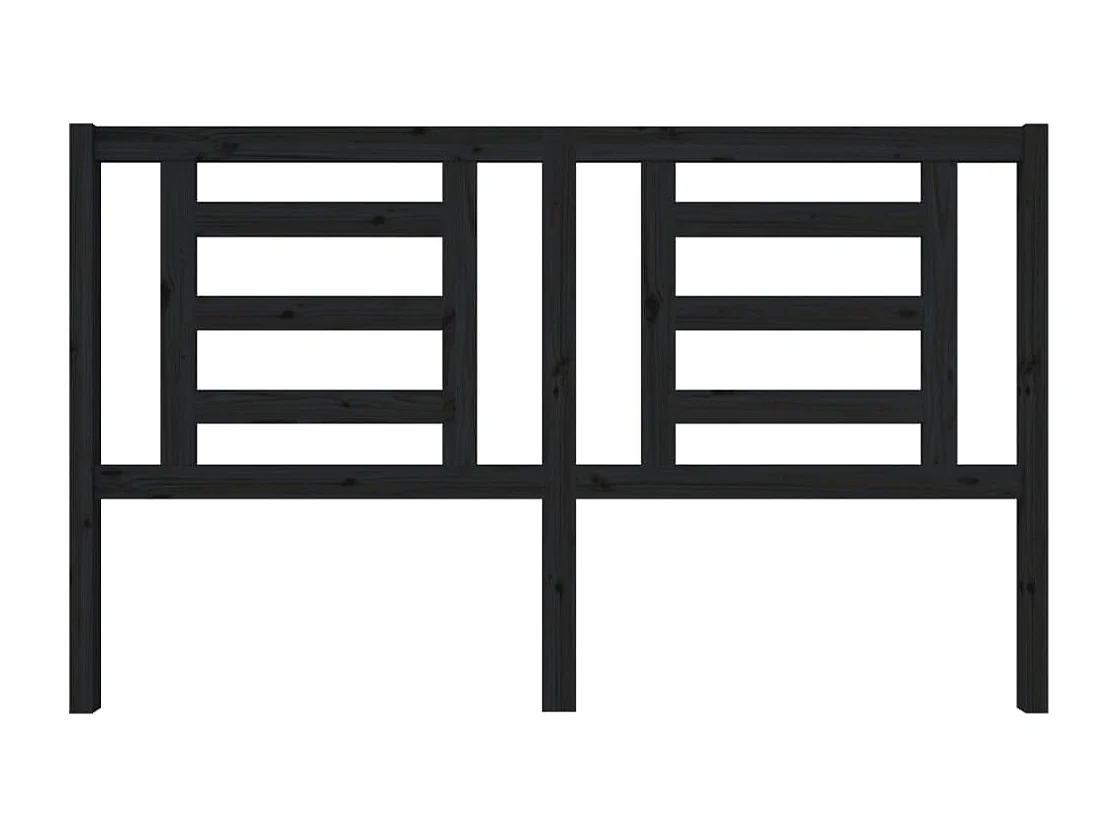 Tête de lit Noir 166x4x100 cm Bois de pin massif