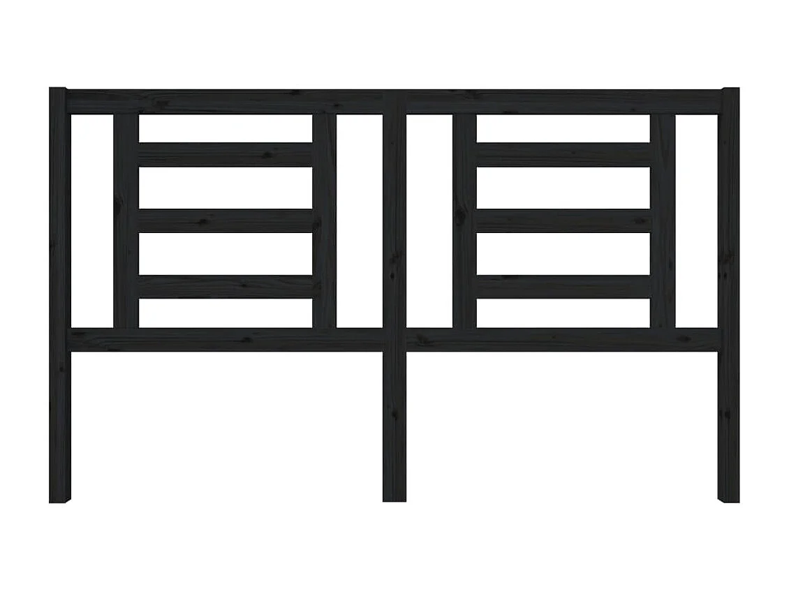 Tête de lit Noir 166x4x100 cm Bois de pin massif