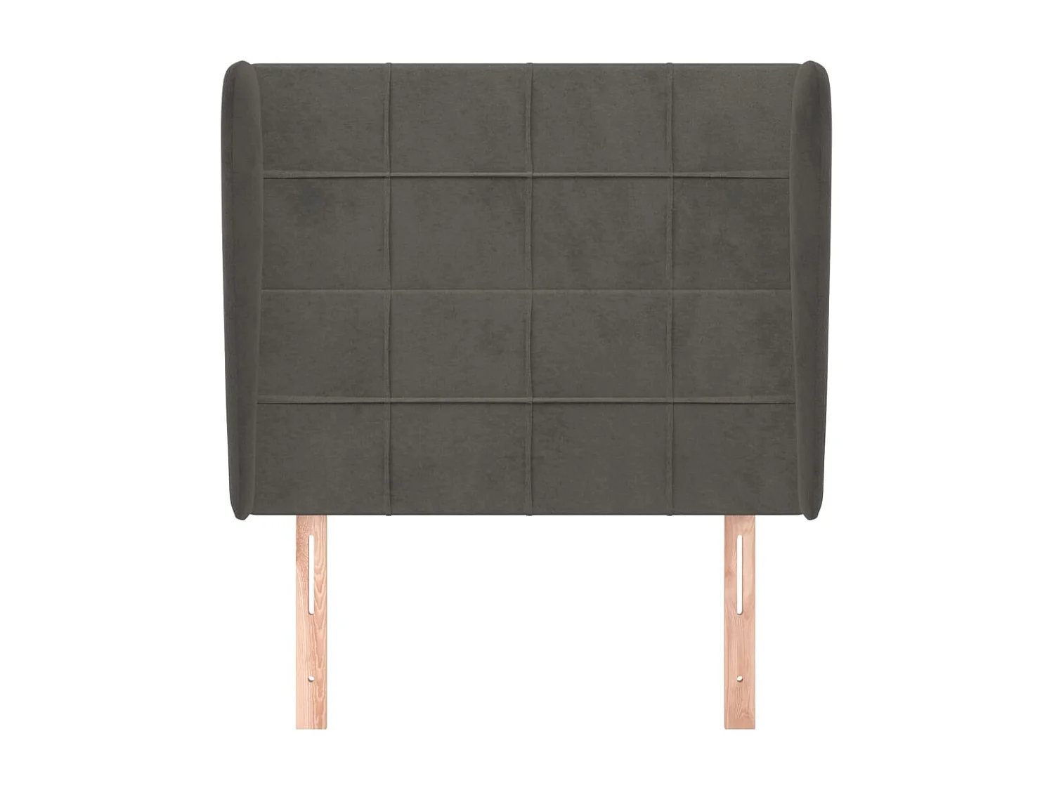 Hoofdbord met randen 83x23x118/128 cm fluweel donkergrijs