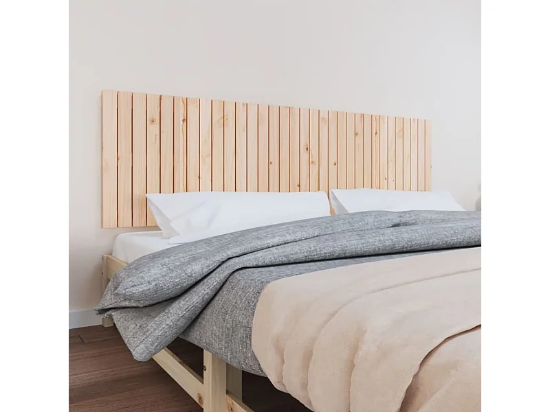 Cabecero de cama de pared madera maciza de pino 204x3x60 cm