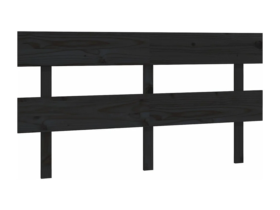 Tête de lit Noir 164x3x81 cm Bois massif de pin