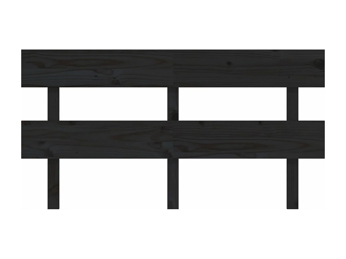 Tête de lit Noir 164x3x81 cm Bois massif de pin
