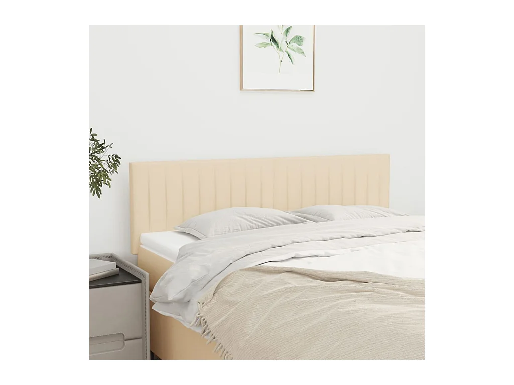 Hoofdborden 2 st 72x5x78/88 cm stof crèmekleurig