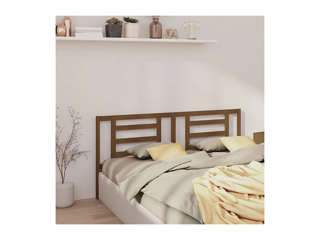 Tête de lit Marron miel 166x4x100 cm Bois de pin massif
