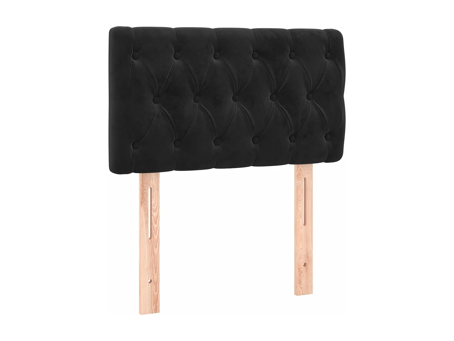 Cabecero con LED de terciopelo negro 80x7x78/88 cm