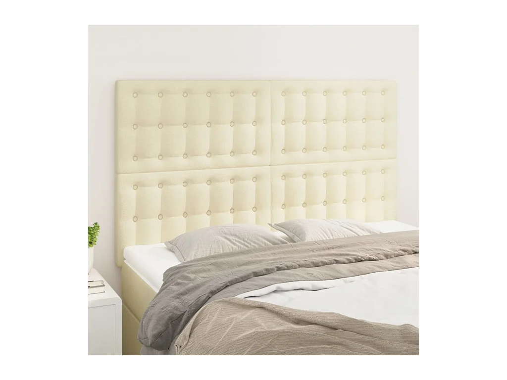 Tête de lit 4 pièces Crème 72x5x78/88 cm Similicuir