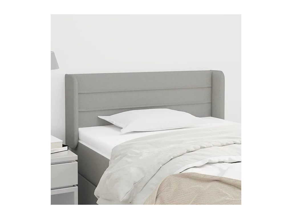 Tête de lit avec oreilles Gris clair 93x16x78/88 cm Tissu