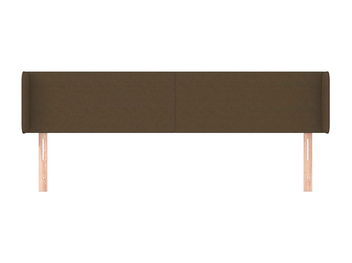 Tête de lit avec oreilles Marron Foncé 163x16x78/88 cm Tissu