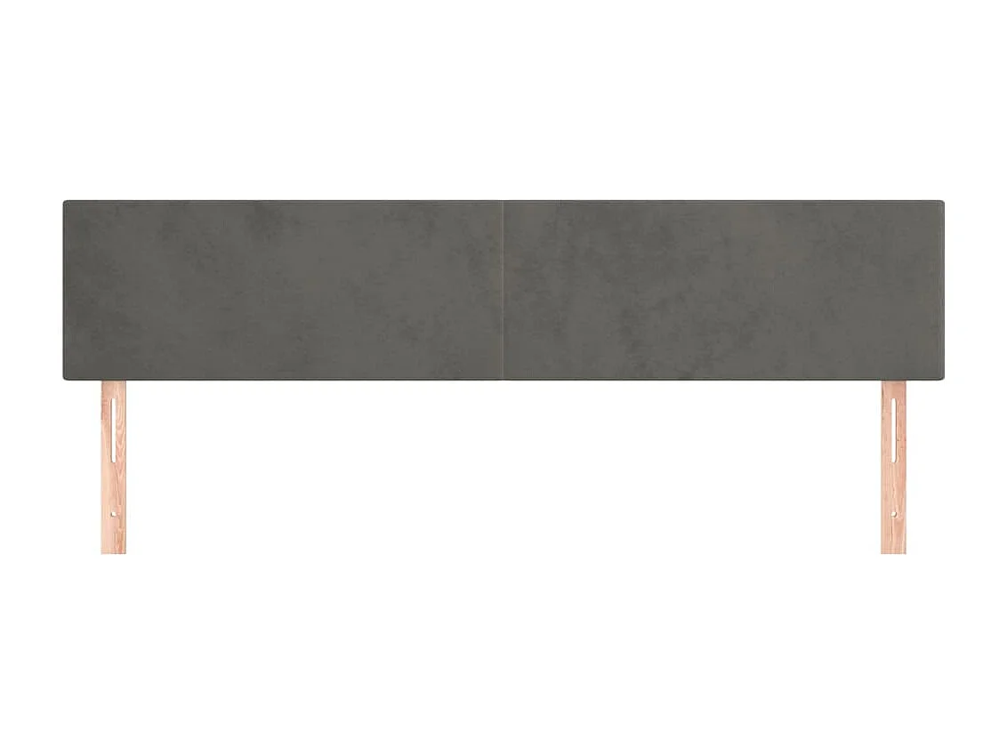 Tête de lit 2 pièces Gris foncé 90x5x78/88 cm Velours