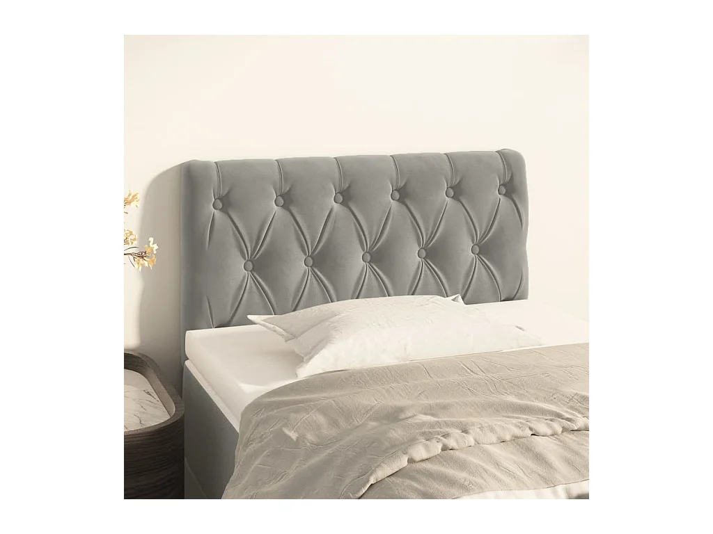 Tête de lit Gris clair 80x7x78/88 cm Velours