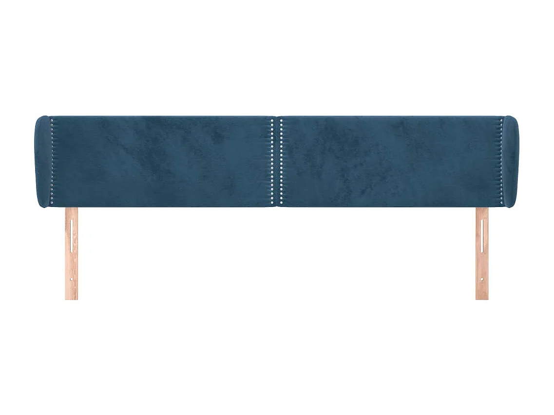 Hoofdbord met randen 163x23x78/88 cm fluweel donkerblauw