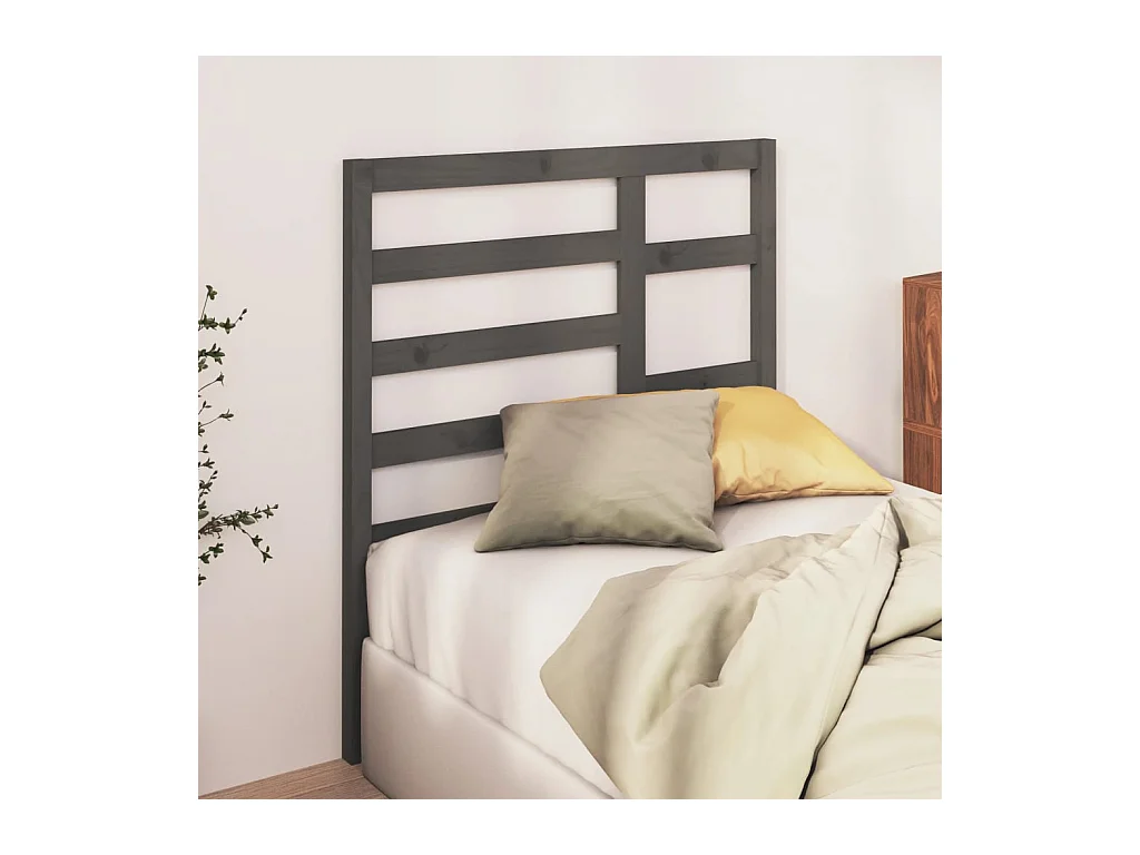 Tête de lit Gris 81x4x104 cm Bois massif de pin