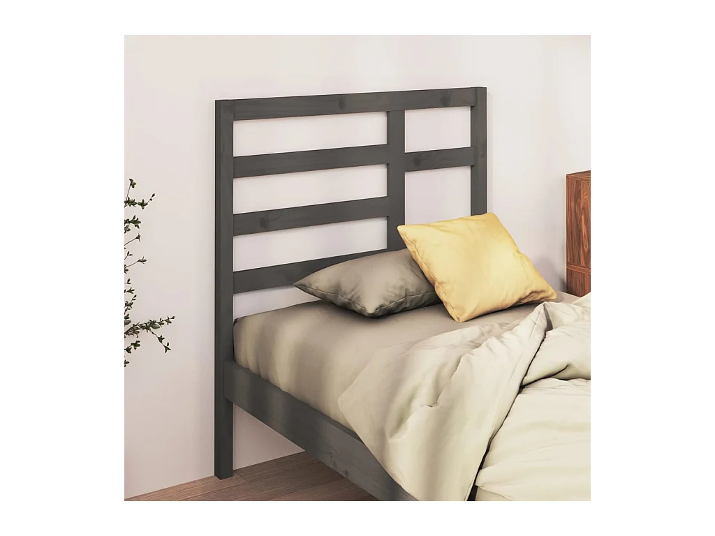 Tête de lit Gris 81x4x104 cm Bois massif de pin