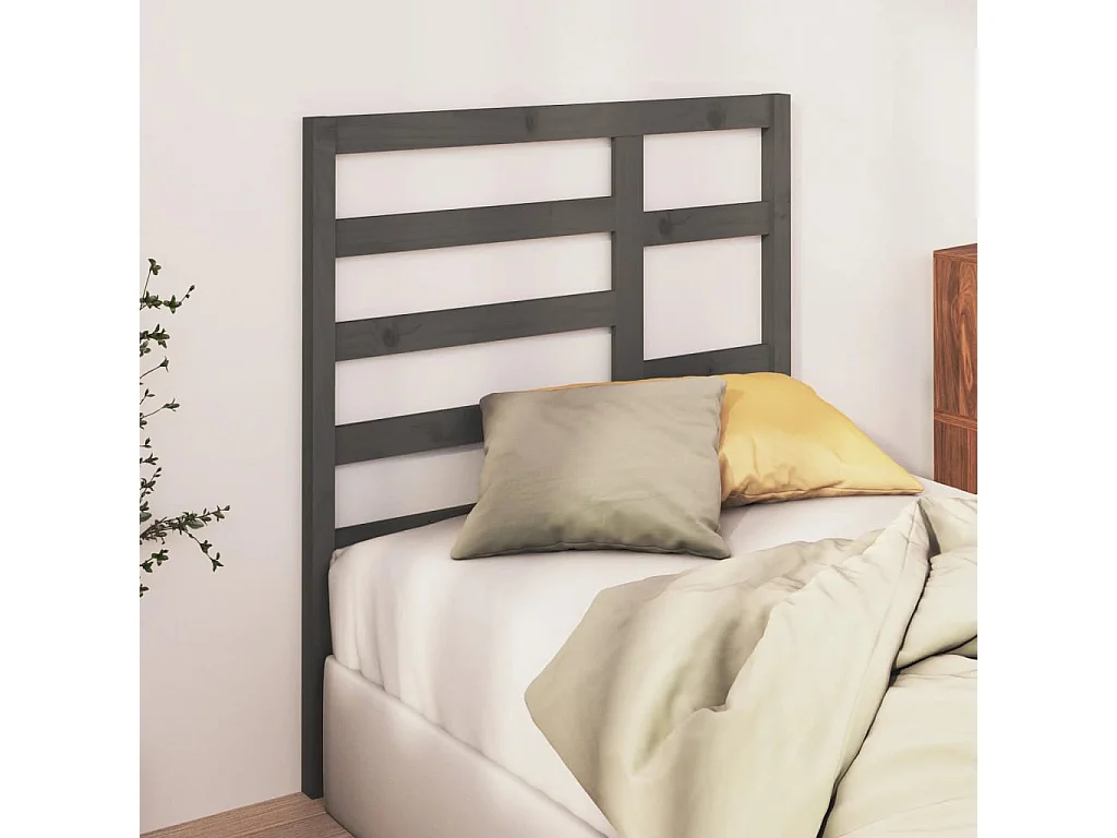 Tête de lit Gris 81x4x104 cm Bois massif de pin