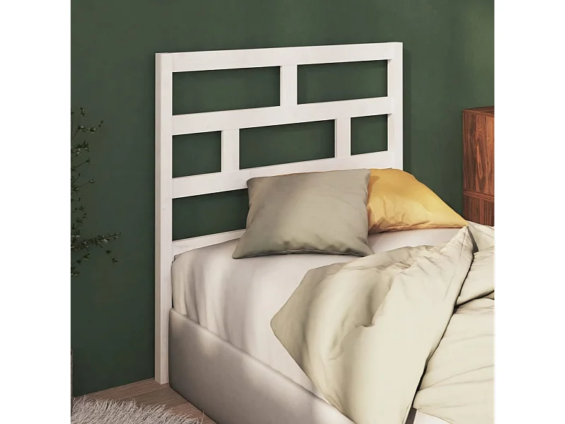 Tête de lit Blanc 81x4x100 cm Bois massif de pin