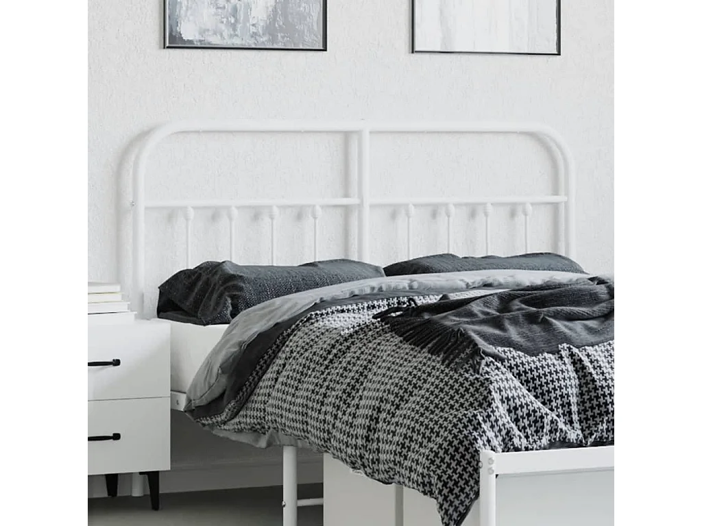 Tête de lit métal blanc 135 cm