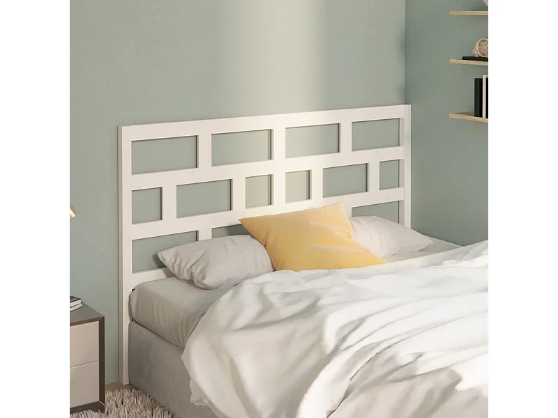 Tête de lit Blanc 156x4x100 cm Bois massif de pin