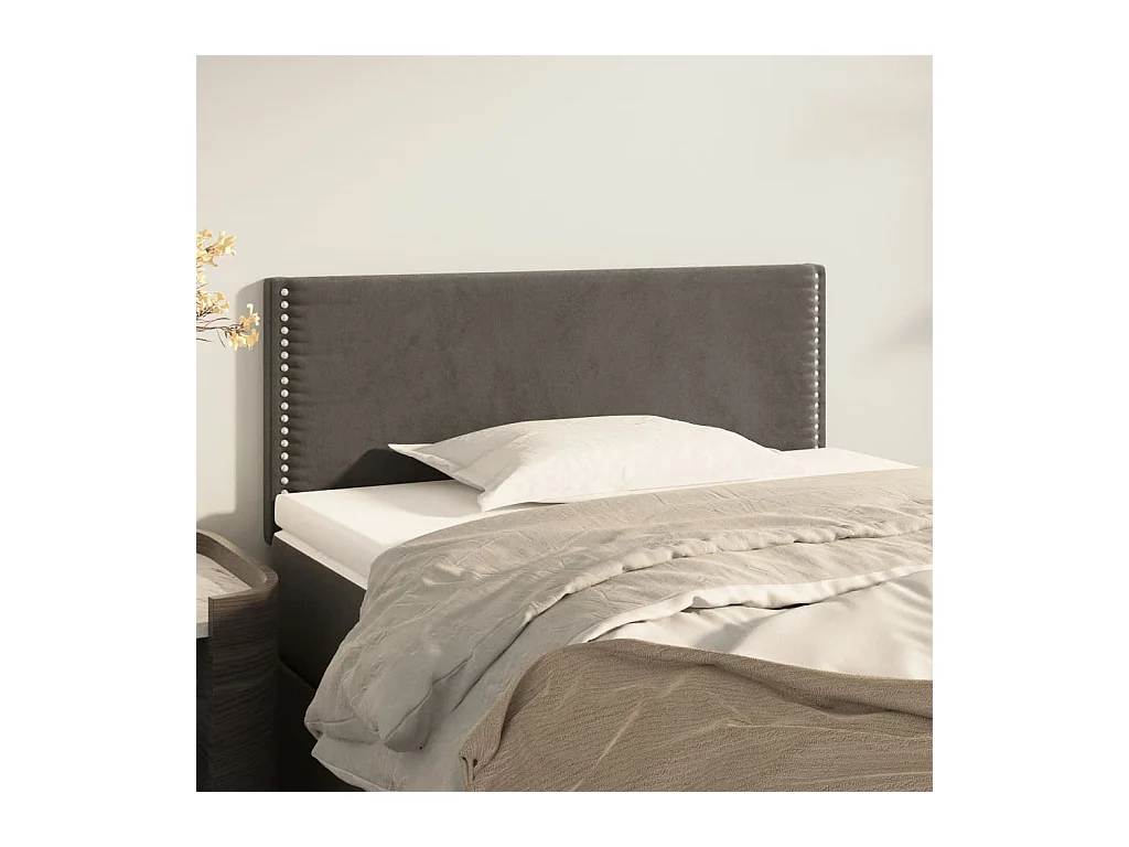 Tête de lit Gris foncé 100x5x78/88 cm Velours