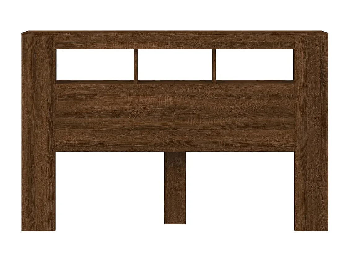 Tête de lit à LED chêne marron 160x18,5x103,5cm bois ingénierie