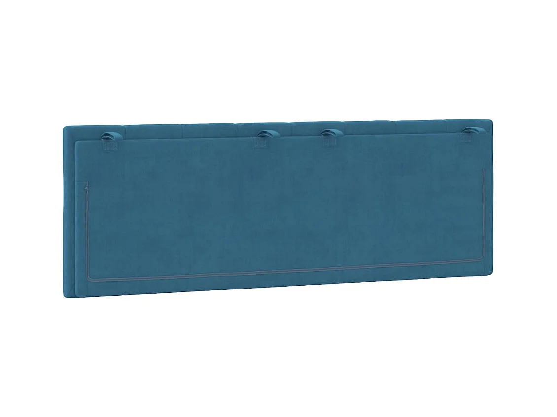 Tête de lit coussin bleu 140 cm velours