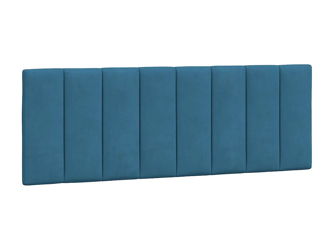 Cabecero de cama acolchado terciopelo azul 140 cm