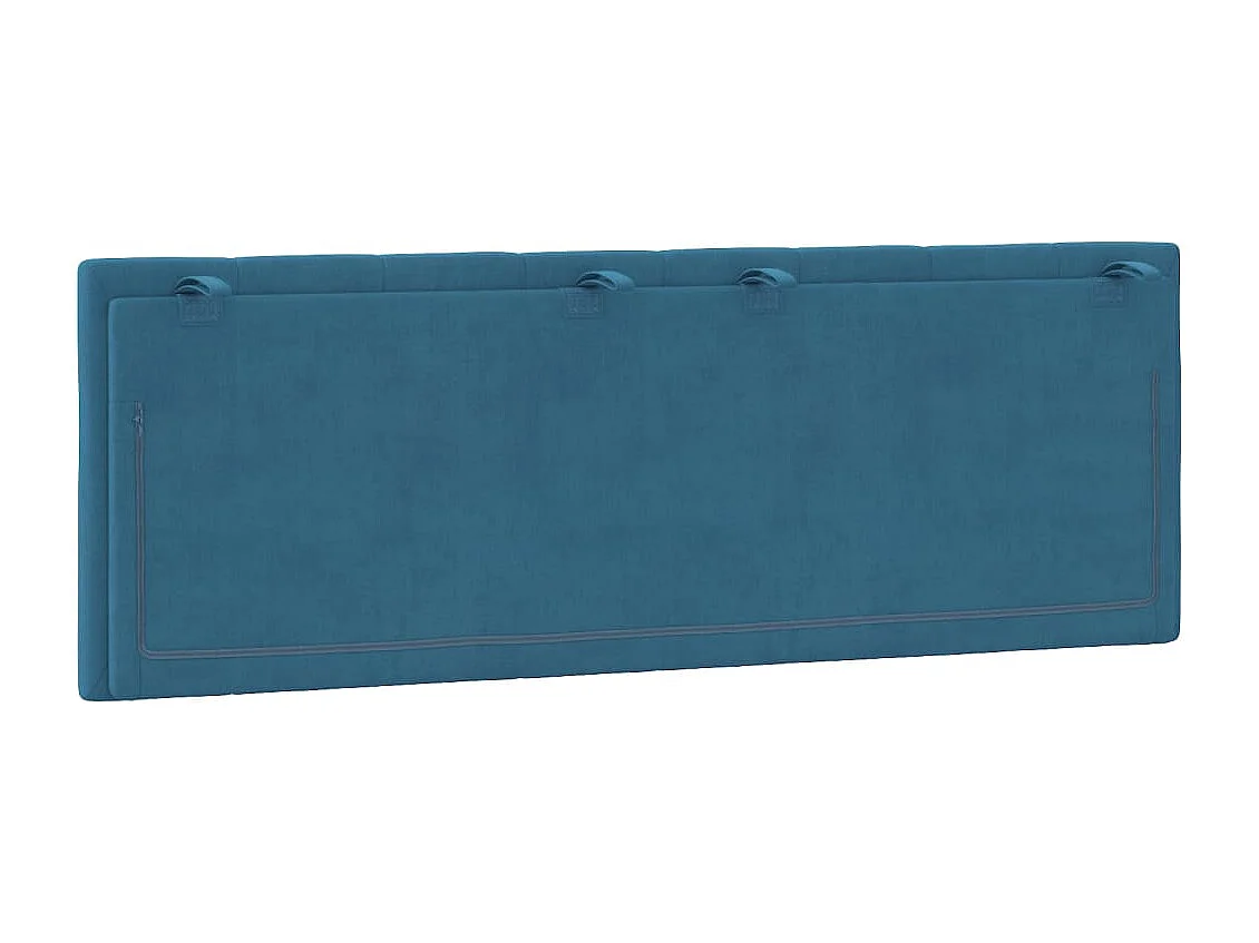 Cabecero de cama acolchado terciopelo azul 140 cm