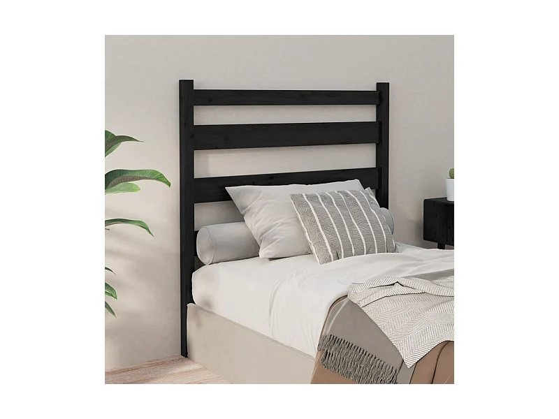 Cabeceira de cama 81x4x100 cm pinho maciço preto