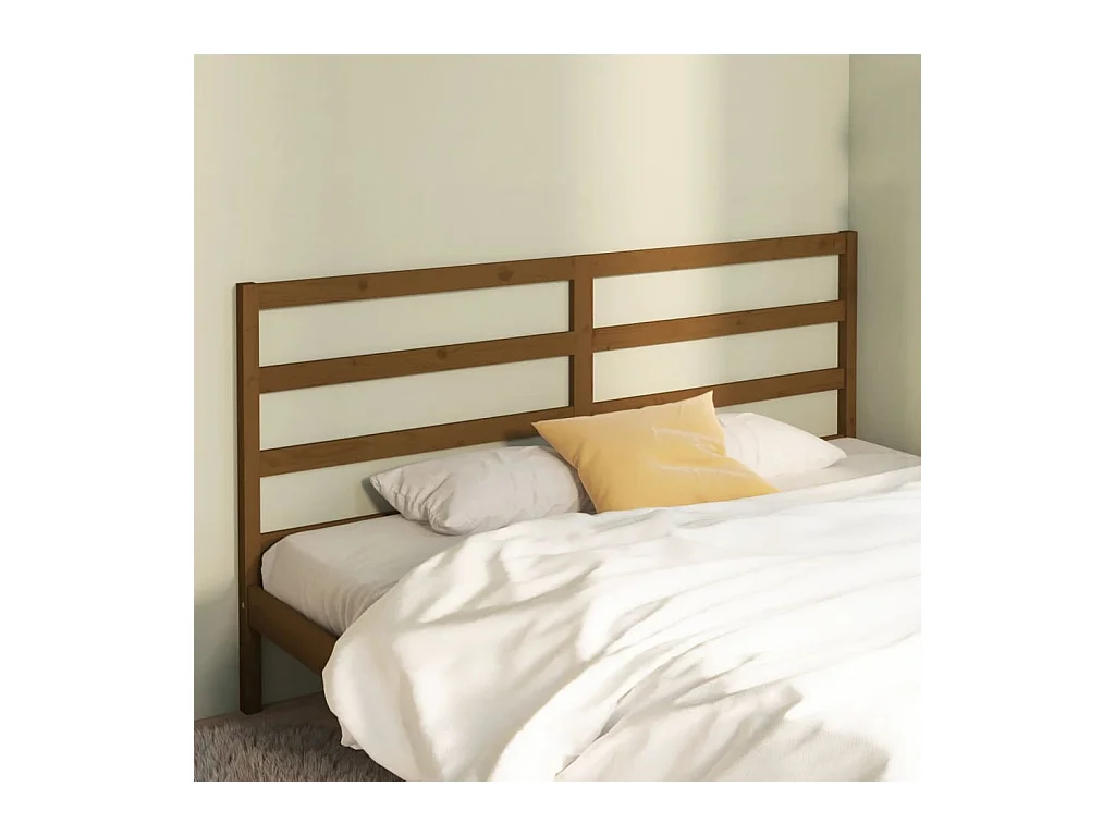 Tête de lit Marron miel 206x4x100 cm Bois massif de pin