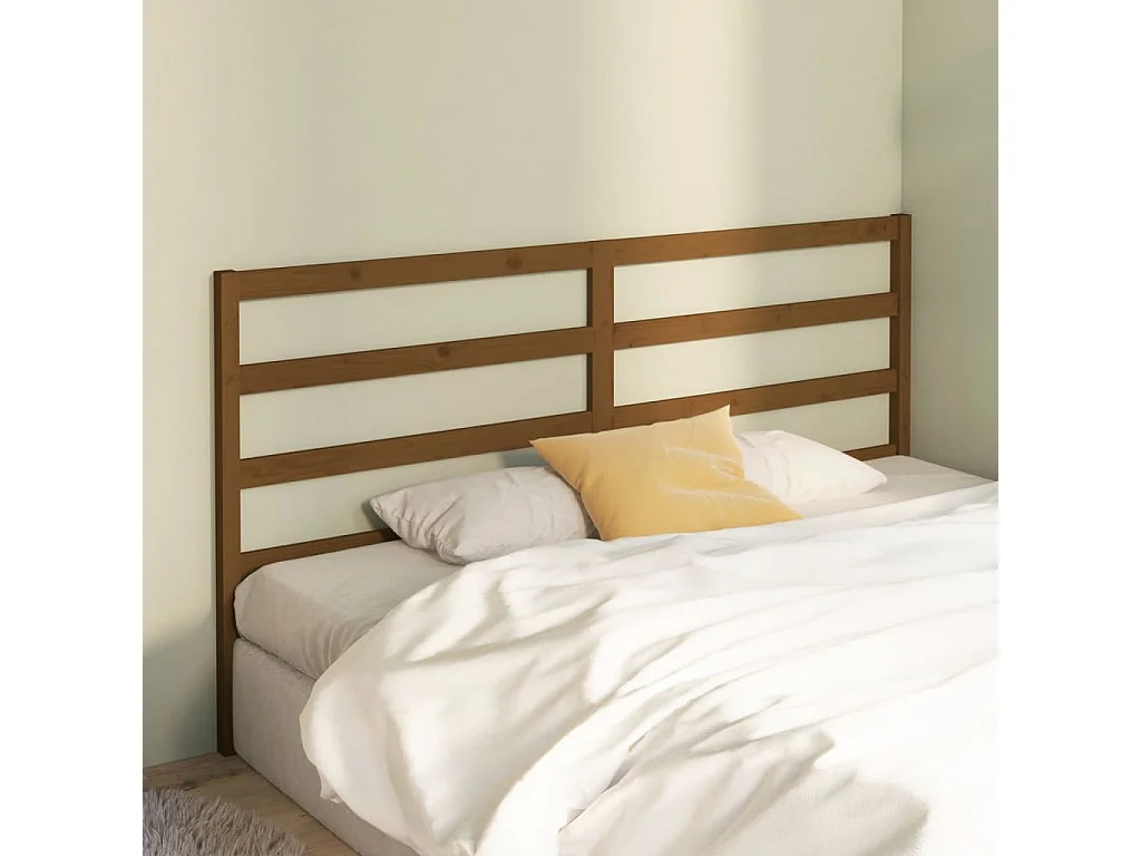 Tête de lit Marron miel 206x4x100 cm Bois massif de pin