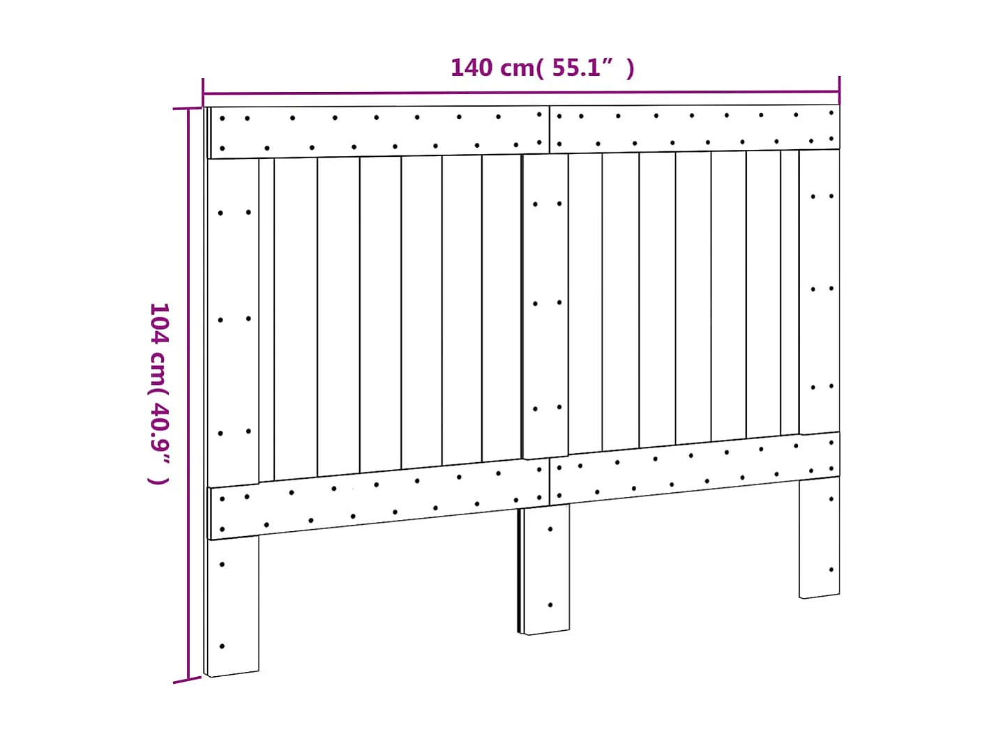 Tête de lit 140x104 cm bois massif de pin