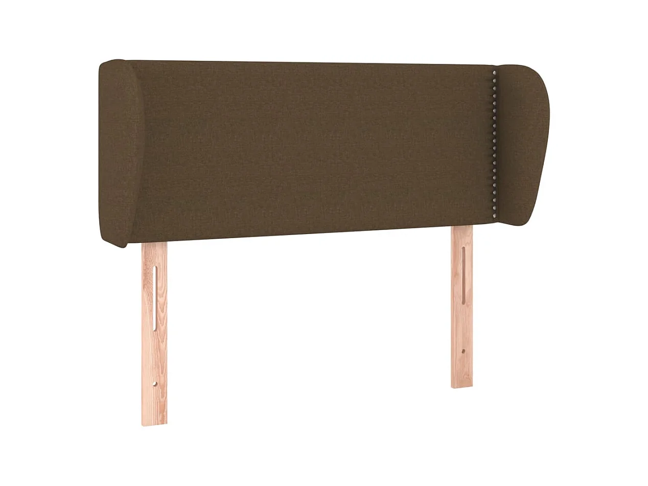 Tête de lit avec oreilles Marron foncé 93x23x78/88 cm Tissu