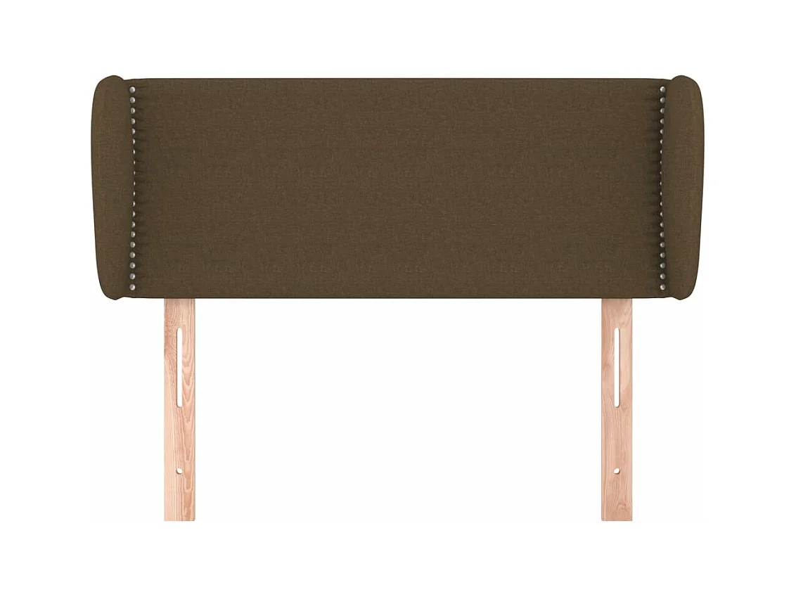 Tête de lit avec oreilles Marron foncé 93x23x78/88 cm Tissu