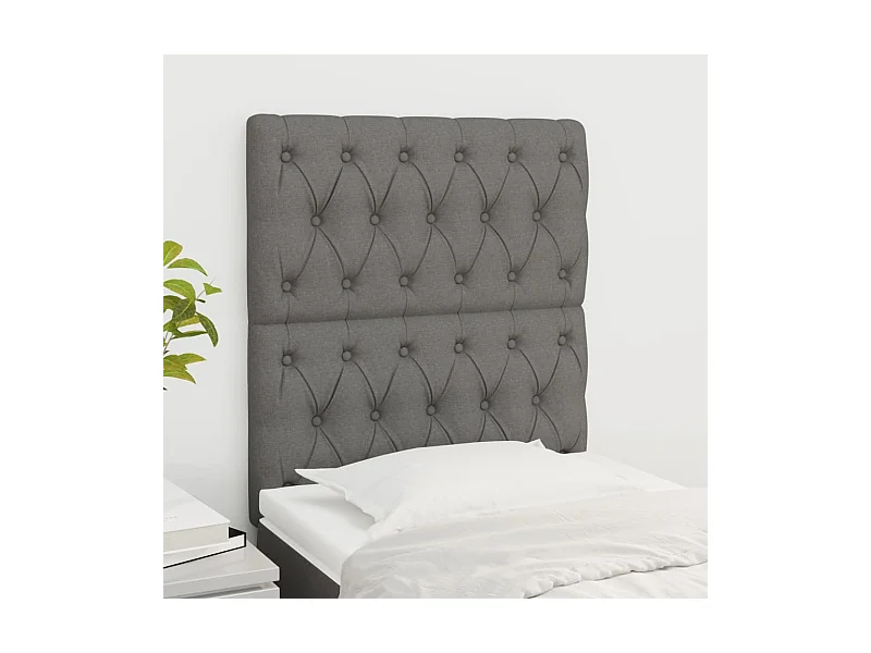 Tête de lit 2 pièces Gris foncé 80x7x78/88 cm Tissu