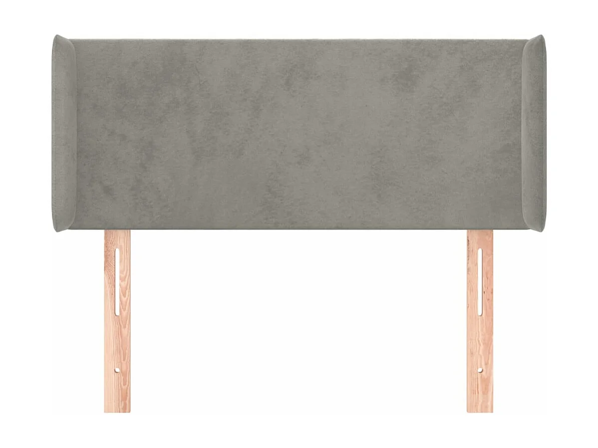 Tête de lit avec oreilles Gris clair 83x16x78/88 cm Velours