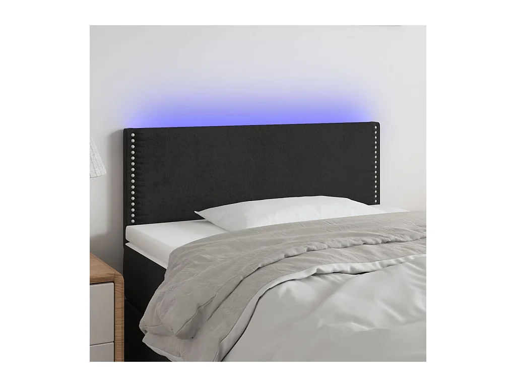 Tête de lit à LED Noir 90x5x78/88 cm Velours