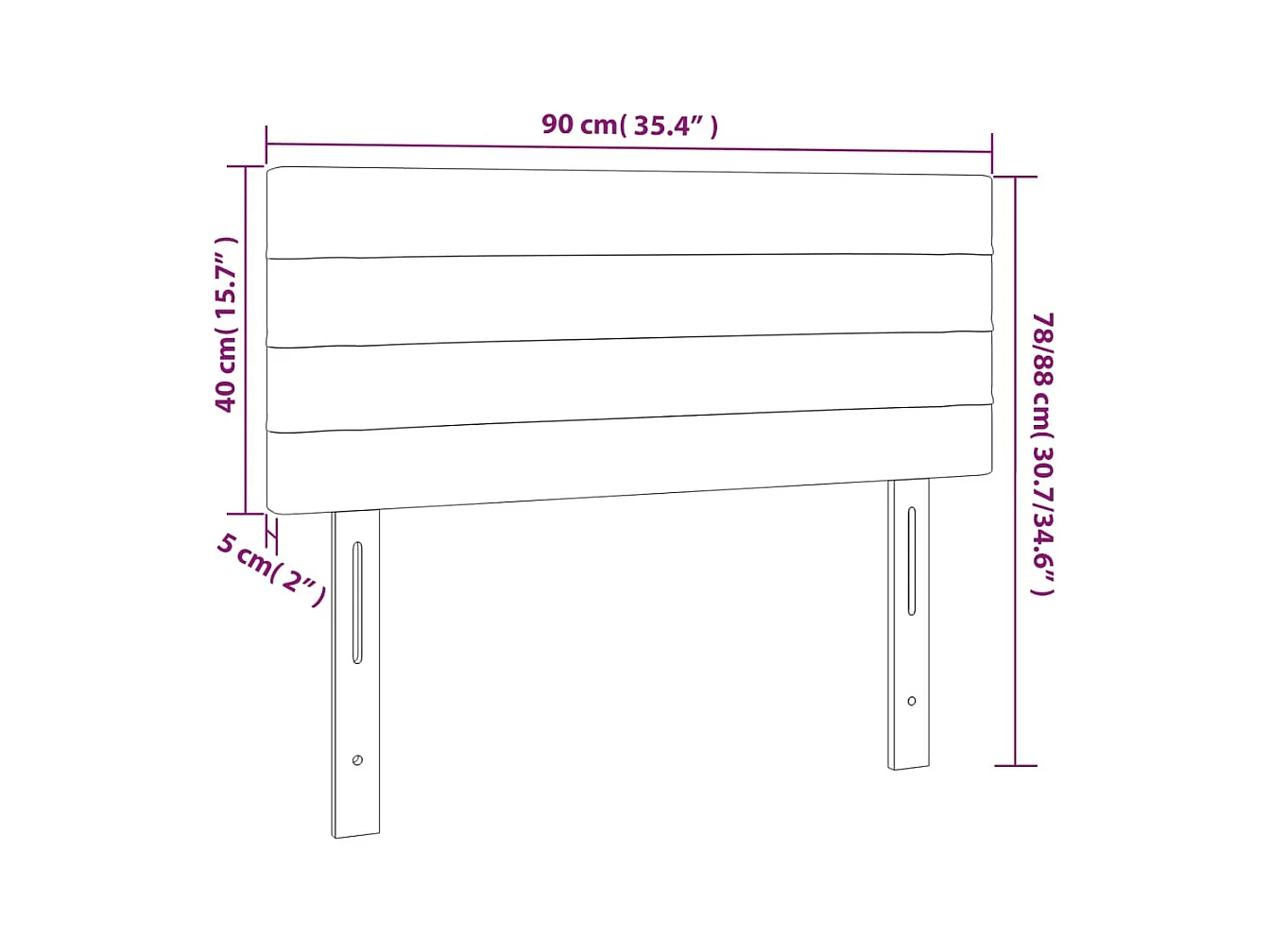 Tête de lit Bleu foncé 90x5x78/88 cm Velours