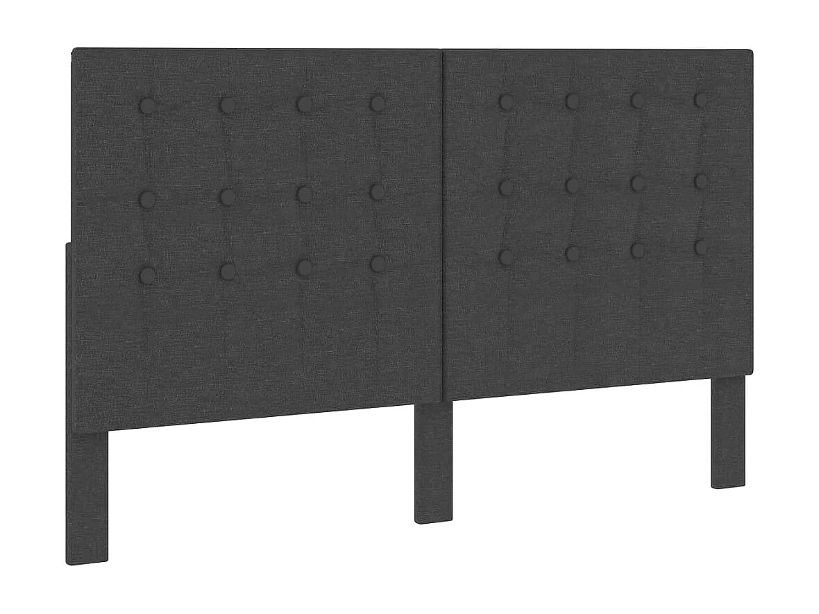 Cabecero copetudo de tela gris oscuro 180x200 cm