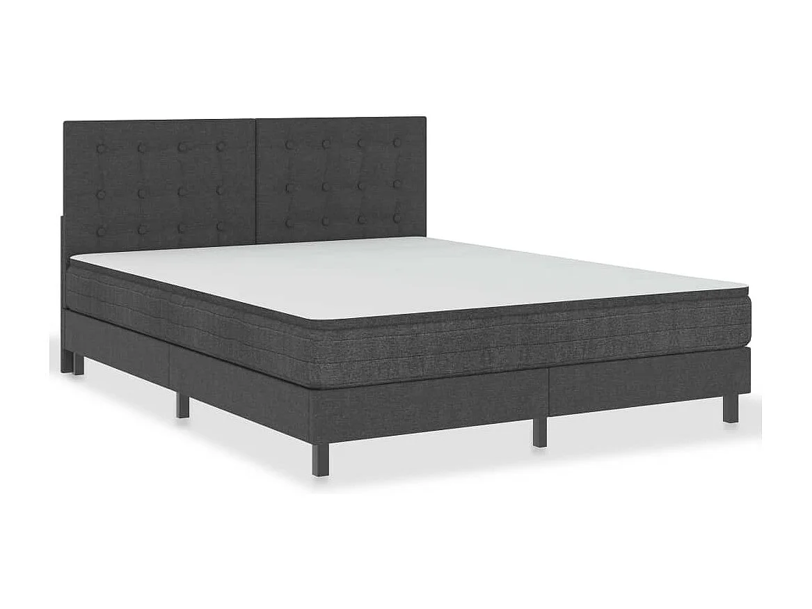 Cabecero copetudo de tela gris oscuro 180x200 cm