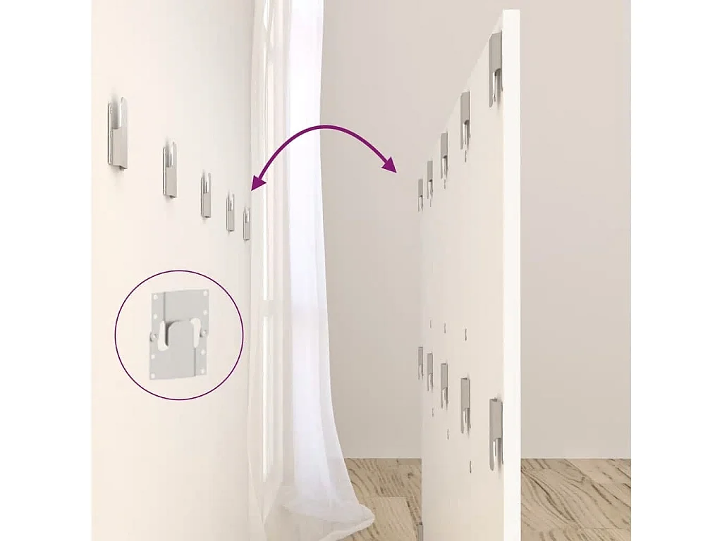 Cabeceira cama + armários madeira processada branco