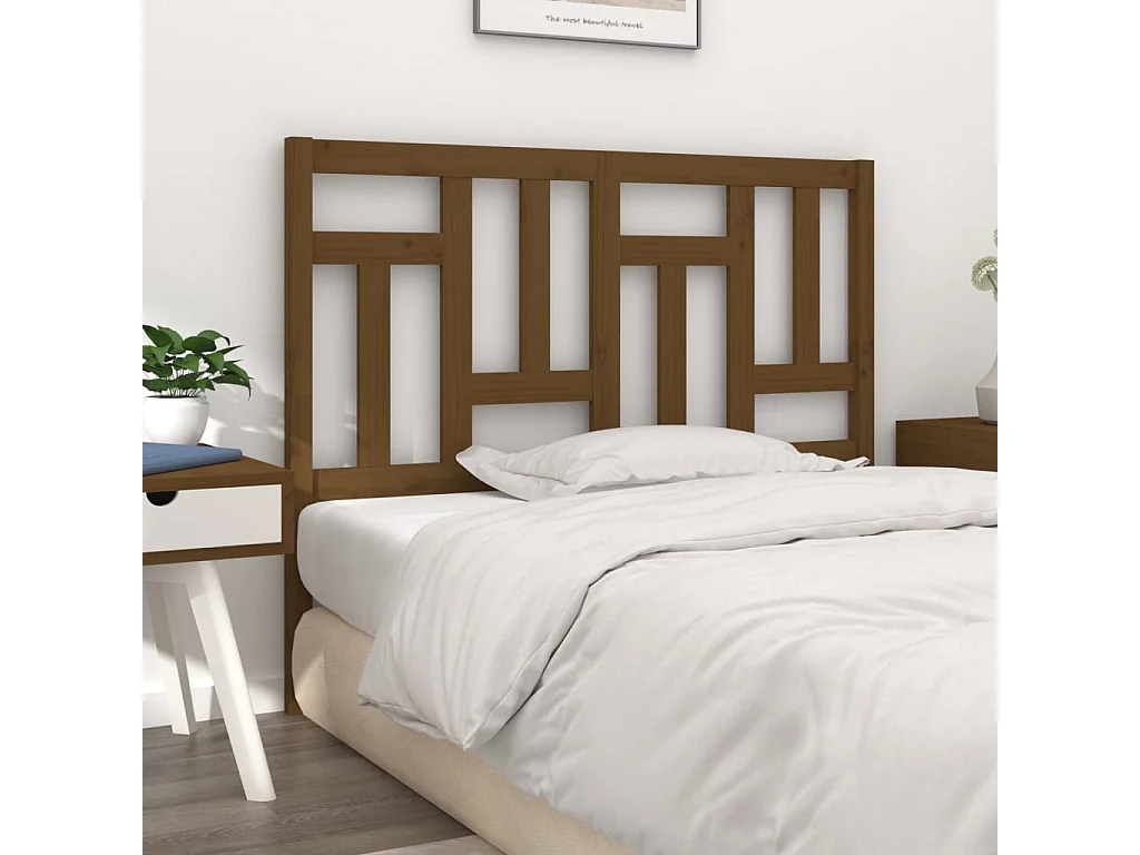 Tête de lit Marron miel 125,5x4x100 cm Bois massif de pin