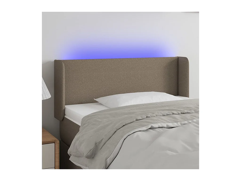Tête de lit à LED Taupe 93x16x78/88 cm Tissu