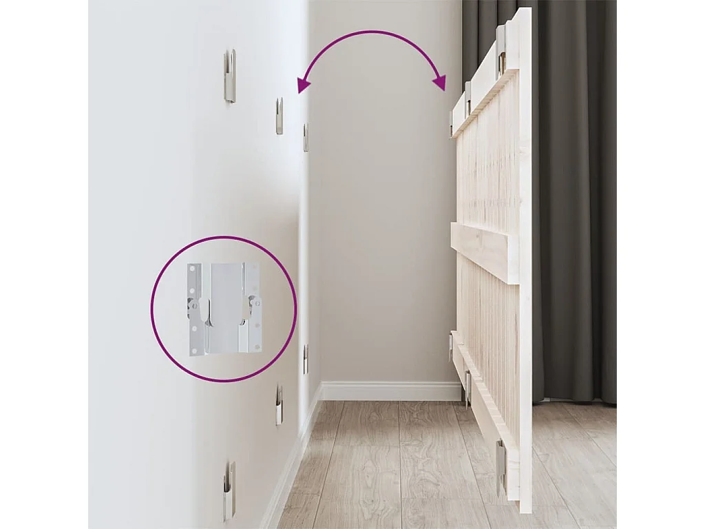 Tête de lit murale Blanc 159,5x3x60 cm Bois massif de pin