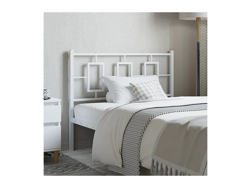 Tête de lit métal blanc 100 cm
